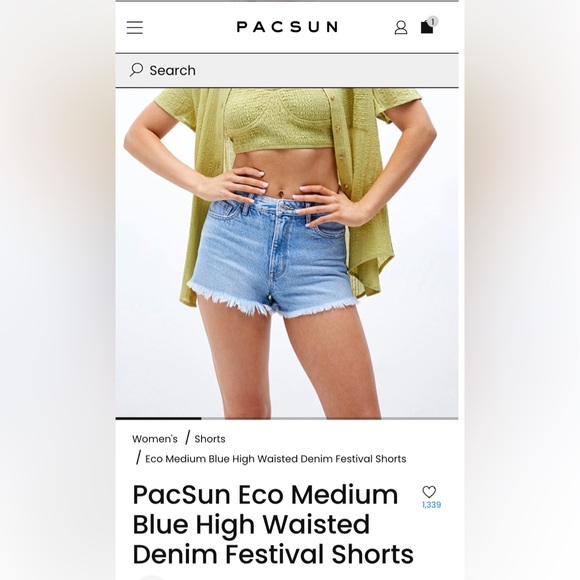 NWT Pacsun High Rise Festival Denim Shorts Size 29 - Picture 4 of 4